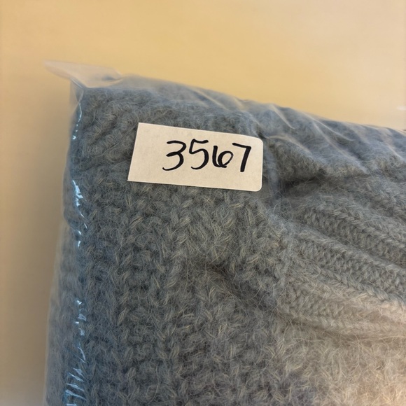 Sezane Josepha Sweater Wool Alpaca Mock Neck Chunky Knit Ribbed Frosted Blue XS - Picture 13 of 13